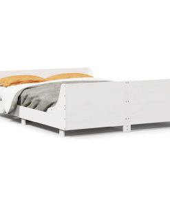 Letto Senza Materasso Bianco 135x190 Cm Legno Massello Di Pino