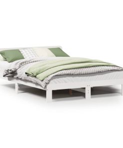 Letto Senza Materasso Bianco 135x190 Cm Legno Massello Di Pino