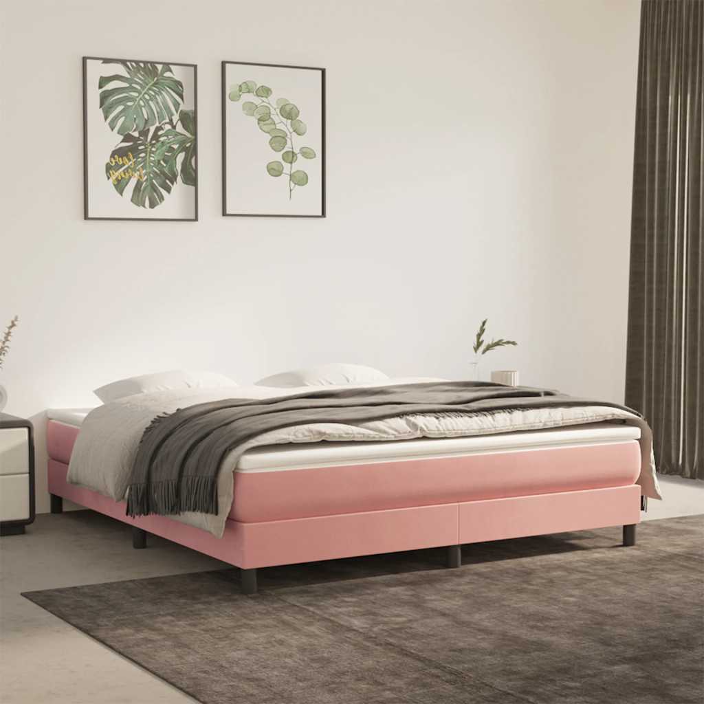Materasso A Molle Insacchettate Rosa 160x220x20 Cm In Velluto