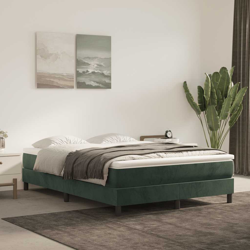 Materasso A Molle Verde Scuro 140x210x20 Cm In Velluto