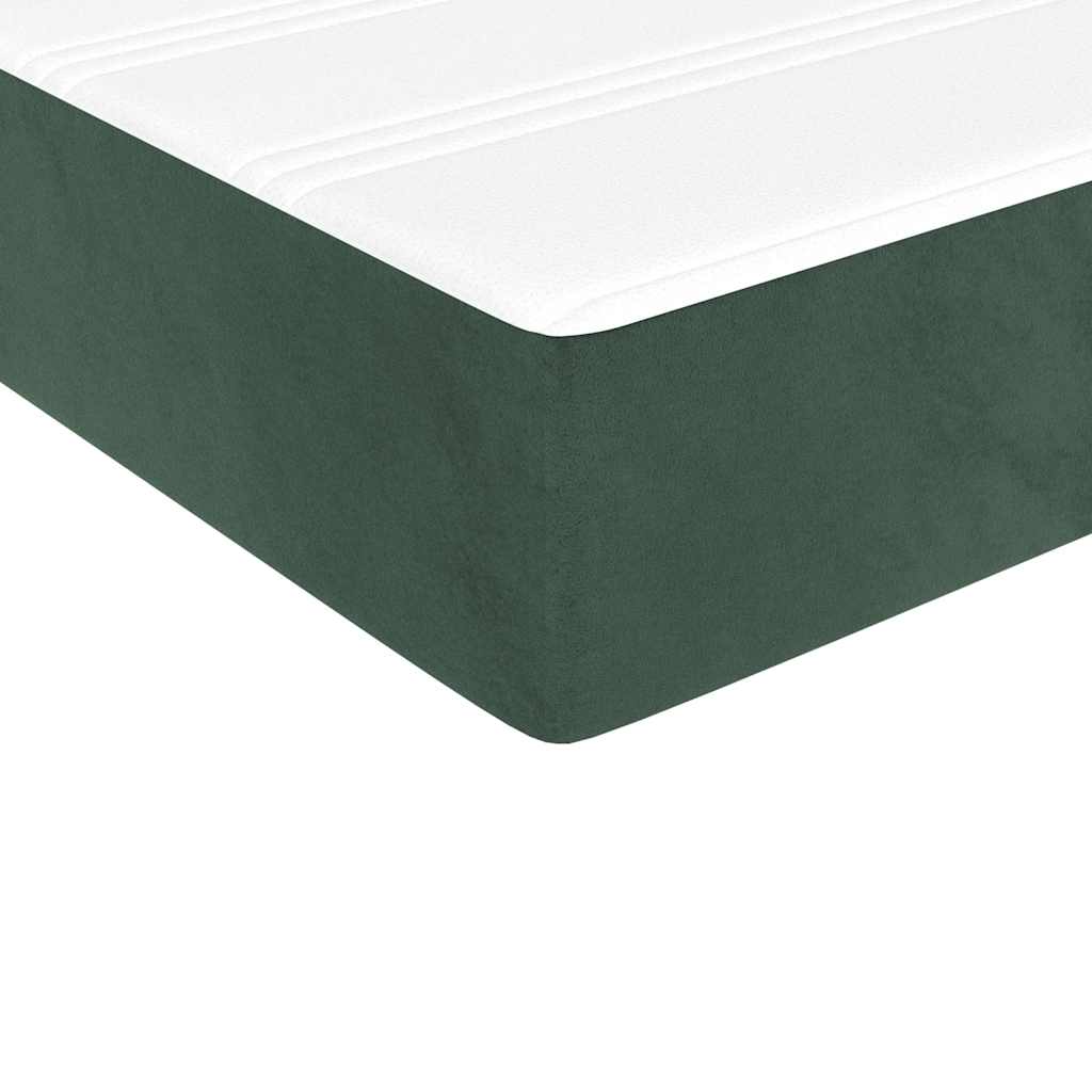 Materasso A Molle Per Bambini Verde Scuro 80x160 Cm In Velluto