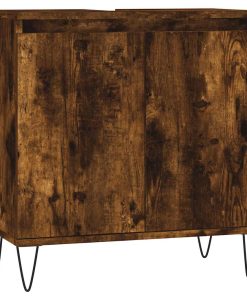 Armadietto Bagno Rovere Fumo 58x33x60 Cm In Legno Multistrato