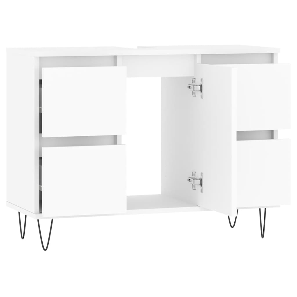 Mobile Da Bagno Bianco 80x33x60 Cm In Legno Multistrato - Image 2
