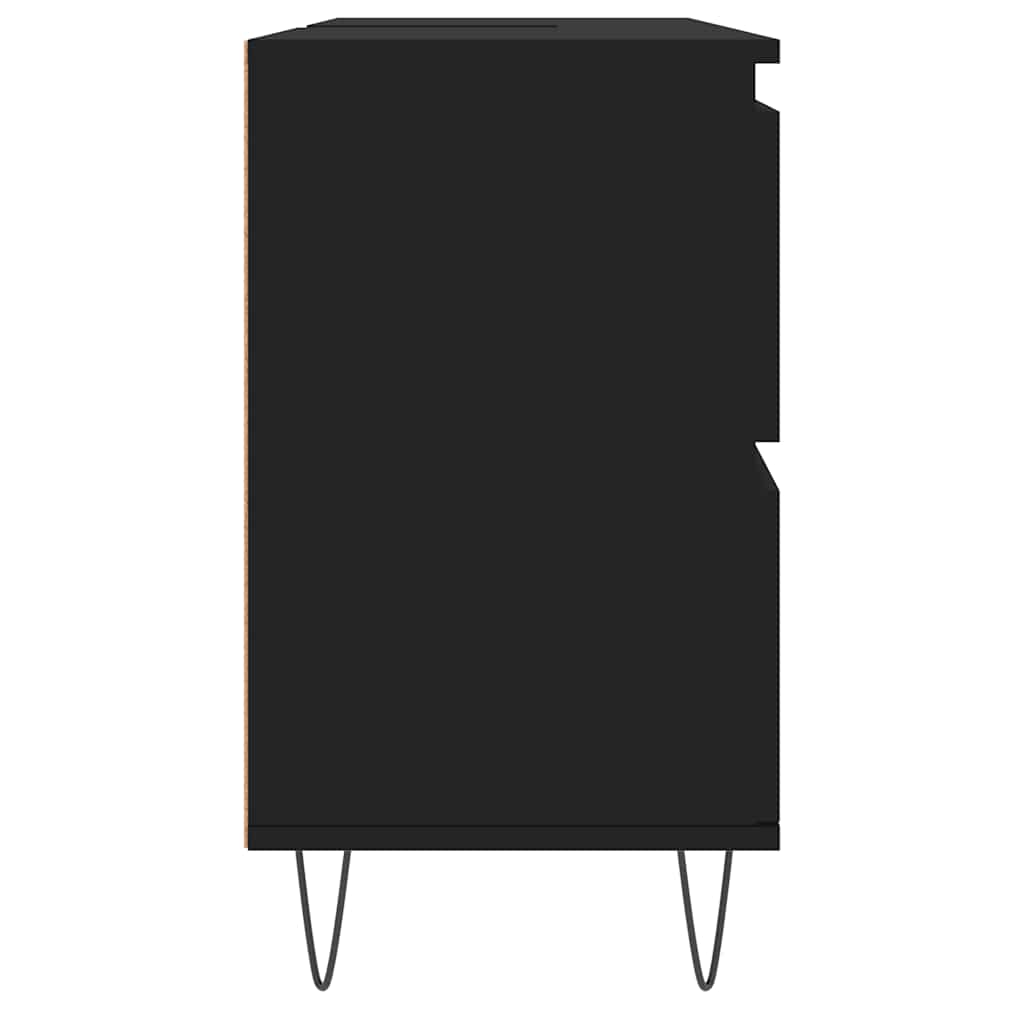 Mobile Da Bagno Nero 80x33x60 Cm In Legno Multistrato - Image 5