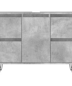 Armadietto Da Bagno Grigio Cemento 80x33x60cm Legno Multistrato