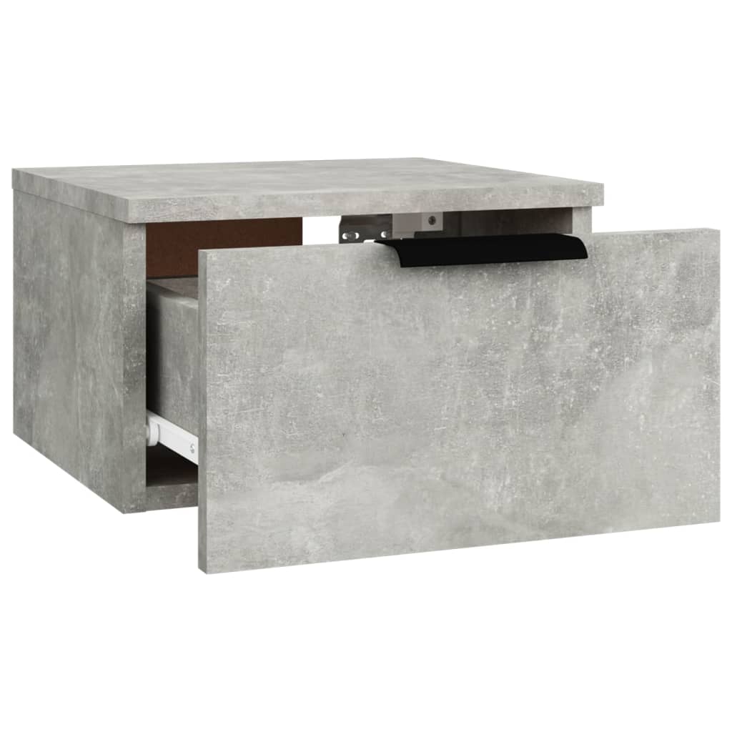 Comodino A Muro Grigio Cemento 34x30x20 cm