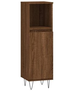 Armadietto Bagno Rovere Marrone 30x30x100 Cm Legno Multistrato