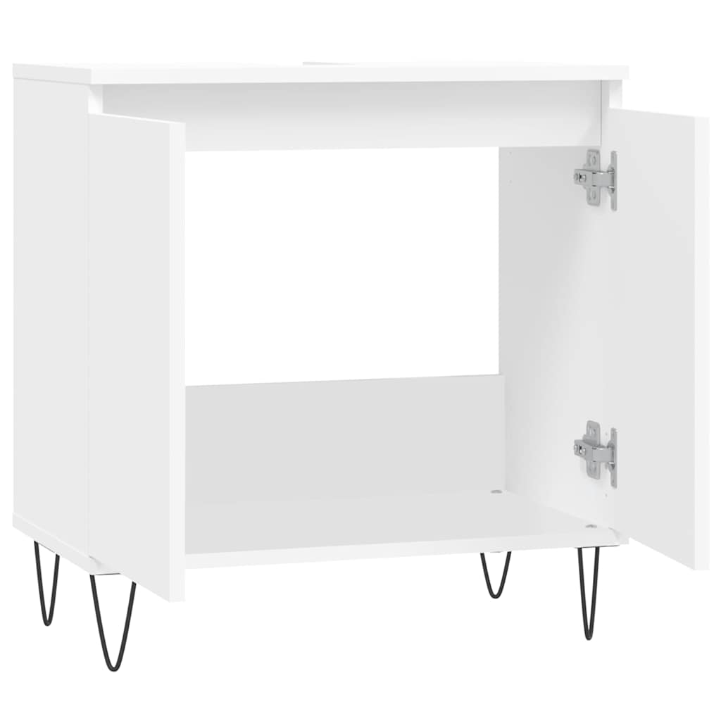 Mobile Da Bagno Bianco 58x33x60 Cm In Legno Multistrato