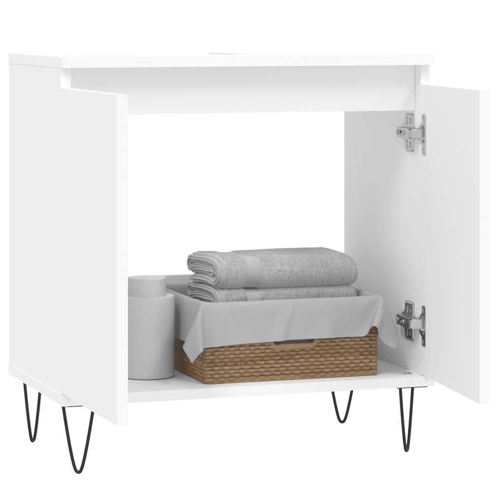 Mobile Da Bagno Bianco 58x33x60 Cm In Legno Multistrato - Image 4