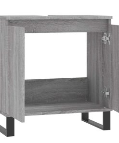Mobile Da Bagno Grigio Sonoma 58x33x60 Cm In Legno Multistrato