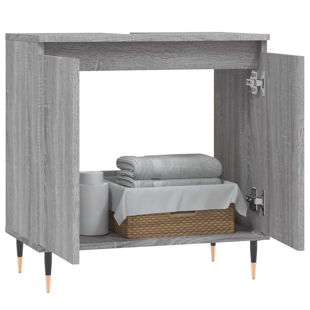 Mobile Da Bagno Grigio Sonoma 58x33x60 Cm In Legno Multistrato - Image 6
