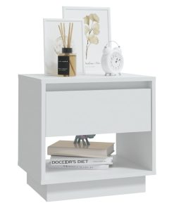 Comodino Bianco 45x34x44 Cm In Truciolato