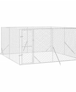 Cuccia Per Cani Da Esterno Argento 4x4x2 M In Acciaio Zincato