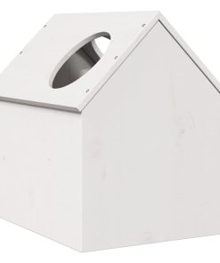 Cuccia Per Gatti Bianca 41x50x50 Cm In Legno Massello Di Pino