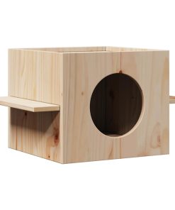 Cuccia Per Gatti 51x35x30 Cm In Legno Massello Di Pino