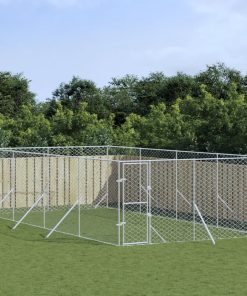 Cuccia Per Cani Da Esterno Argento 4x8x2 M In Acciaio Zincato