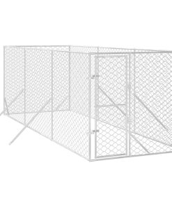 Cuccia Per Cani Da Esterno Argento 2x6x2 M Acciaio Zincato