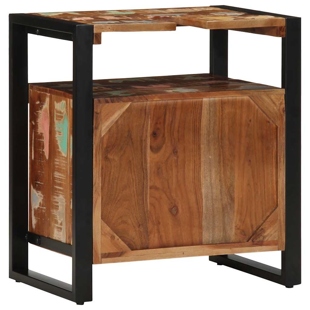 Mobile Da Bagno 55x35x60 Cm In Legno Massello Di Recupero - Image 5