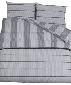 Set Copripiumino Grigio 260x240 Cm In Cotone
