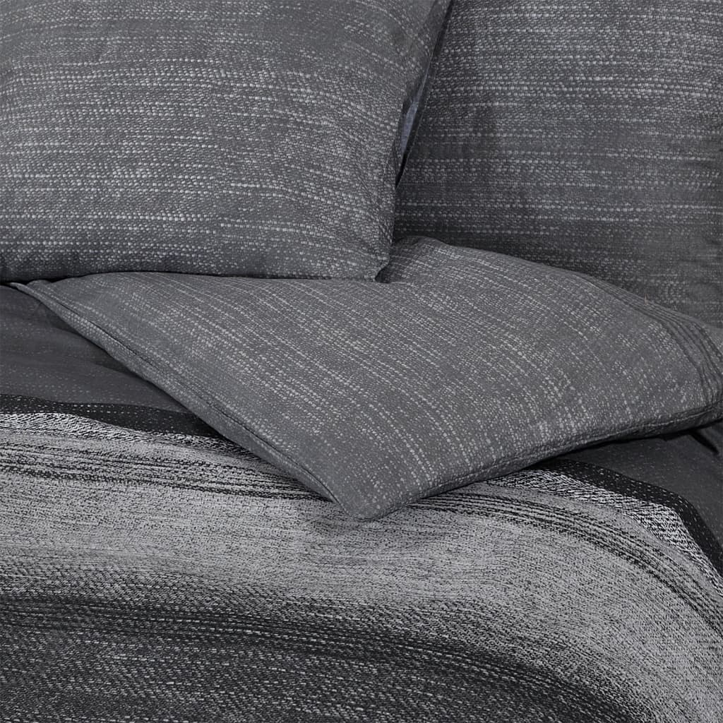 Set Copripiumino Grigio Scuro 140x200 Cm In Cotone