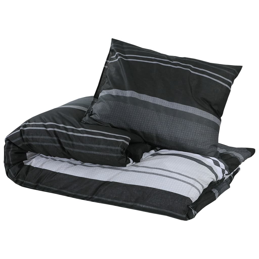 Set Copripiumino Nero E Bianco 140x200 Cm In Cotone