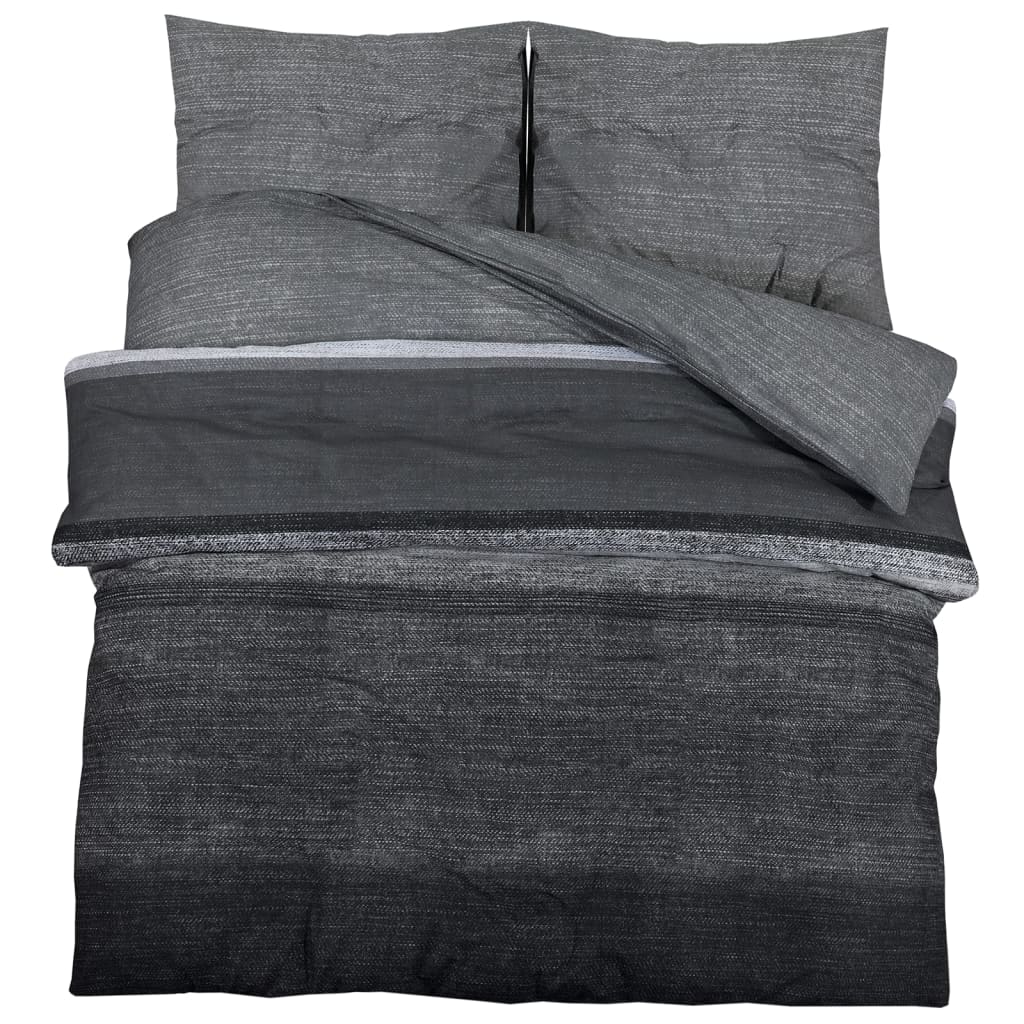 Set Copripiumino Grigio Scuro 140x200 Cm In Cotone