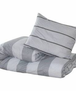 Set Copripiumino Grigio 140x200 Cm In Cotone