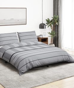 Set Copripiumino Grigio 200x220 Cm In Cotone