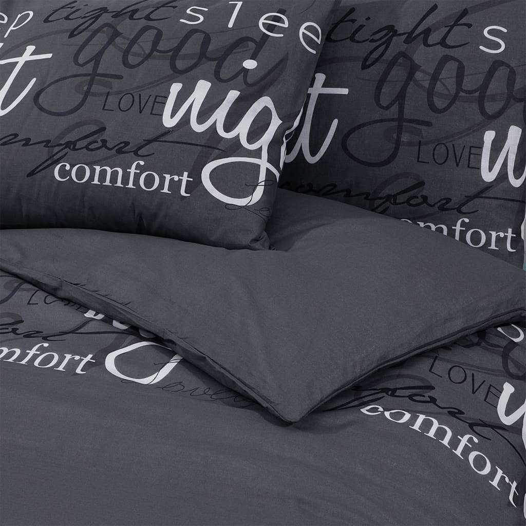 Set Copripiumino Nero 260x240 Cm In Cotone