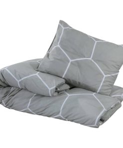 Set Copripiumino Grigio 155x220 Cm In Cotone