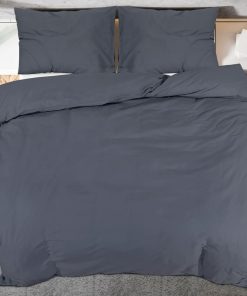 Set Copripiumino Antracite 155x220 Cm In Cotone
