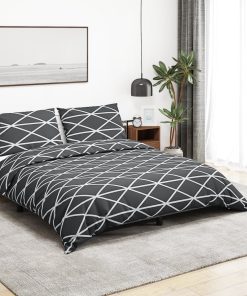 Set Copripiumino Grigio 155x220 Cm In Cotone