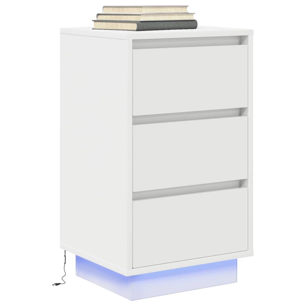 Comodini Con Luci Led Bianco 38x34x65 cm