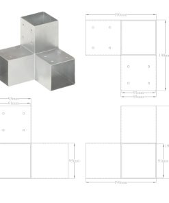 Connettore Per Pali A Forma Di Y In Metallo Zincato 91x91 mm