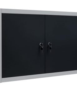 Armadio A Parete Stile Industriale In Metallo Grigio Nero