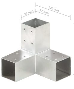 Connettori Per Pali A Forma Di Y 4 Pz Metallo Zincato 71x71 mm