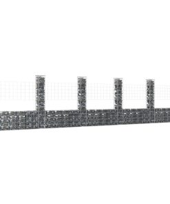 Cesto Gabbione A U Con 6 Pali In Ferro 620x20x150 cm