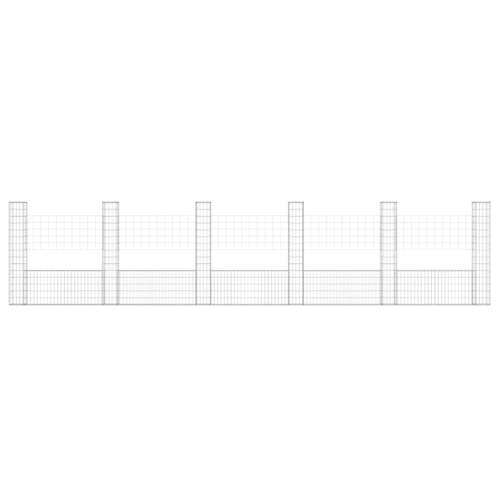 Cesto Gabbione A U Con 6 Pali In Ferro 620x20x150 cm - Image 6