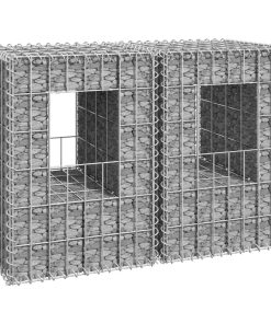 Cesti A Gabbione A Torre 2 Pz 40x40x60 Cm In Ferro
