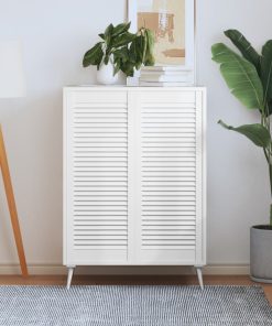 Ante A Lamelle 2 Pz Bianche 99,3x39,4 Cm In Legno Di Pino