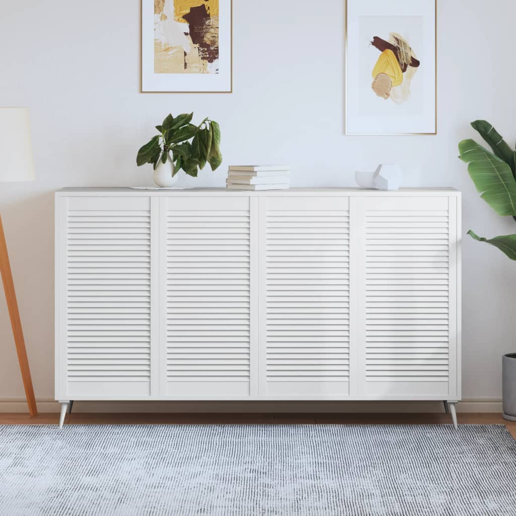 Ante A Lamelle 4 Pz Bianche 99,3x49,4 Cm In Legno Di Pino - Image 4