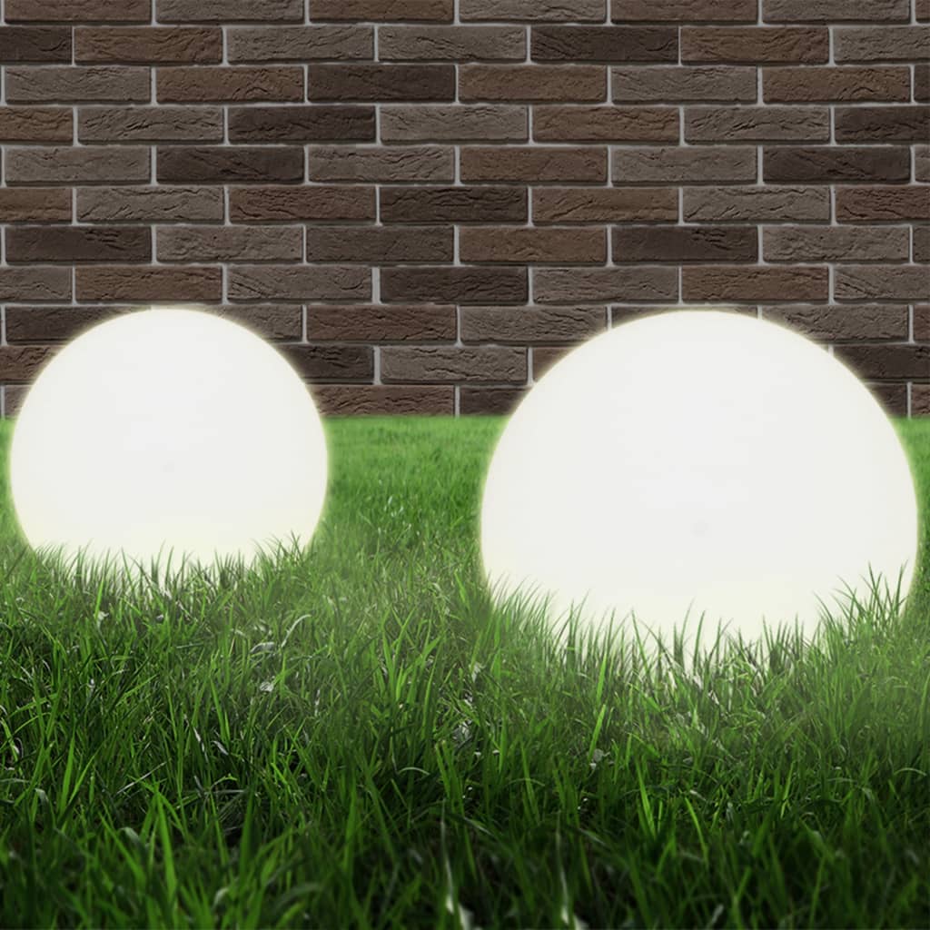 Set Lampade A Led Sferiche 2 Pz 20 Cm In Pmma