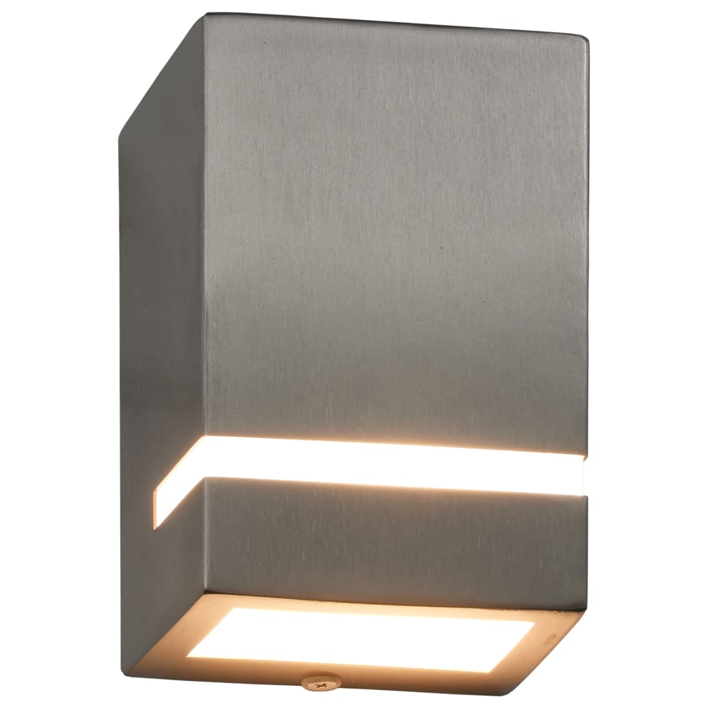 Lampade Da Parete Da Esterno 2 Pz 35 W Argento Rettangolari