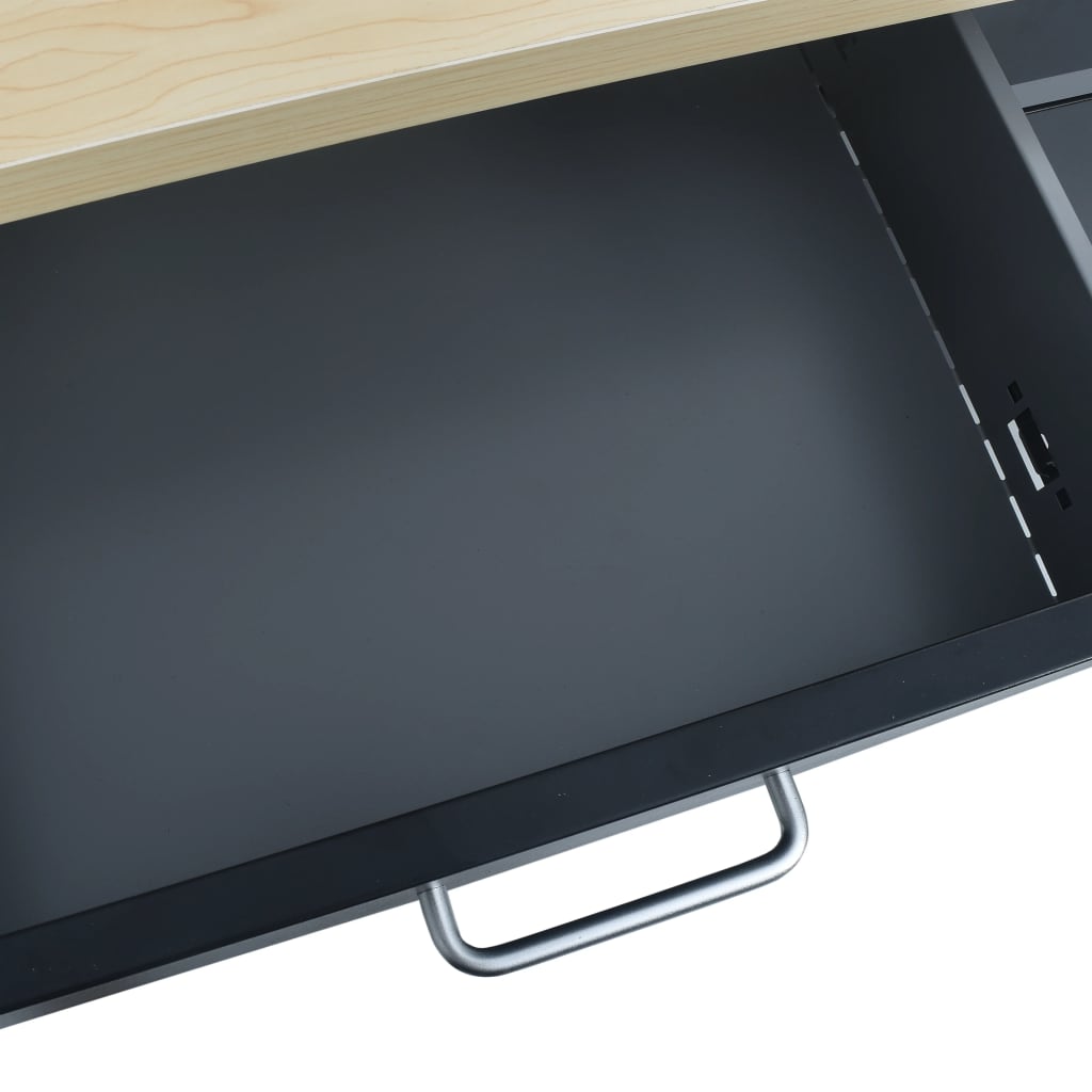 Banco Da Lavoro Nero 120x60x85 Cm In Acciaio - Image 5