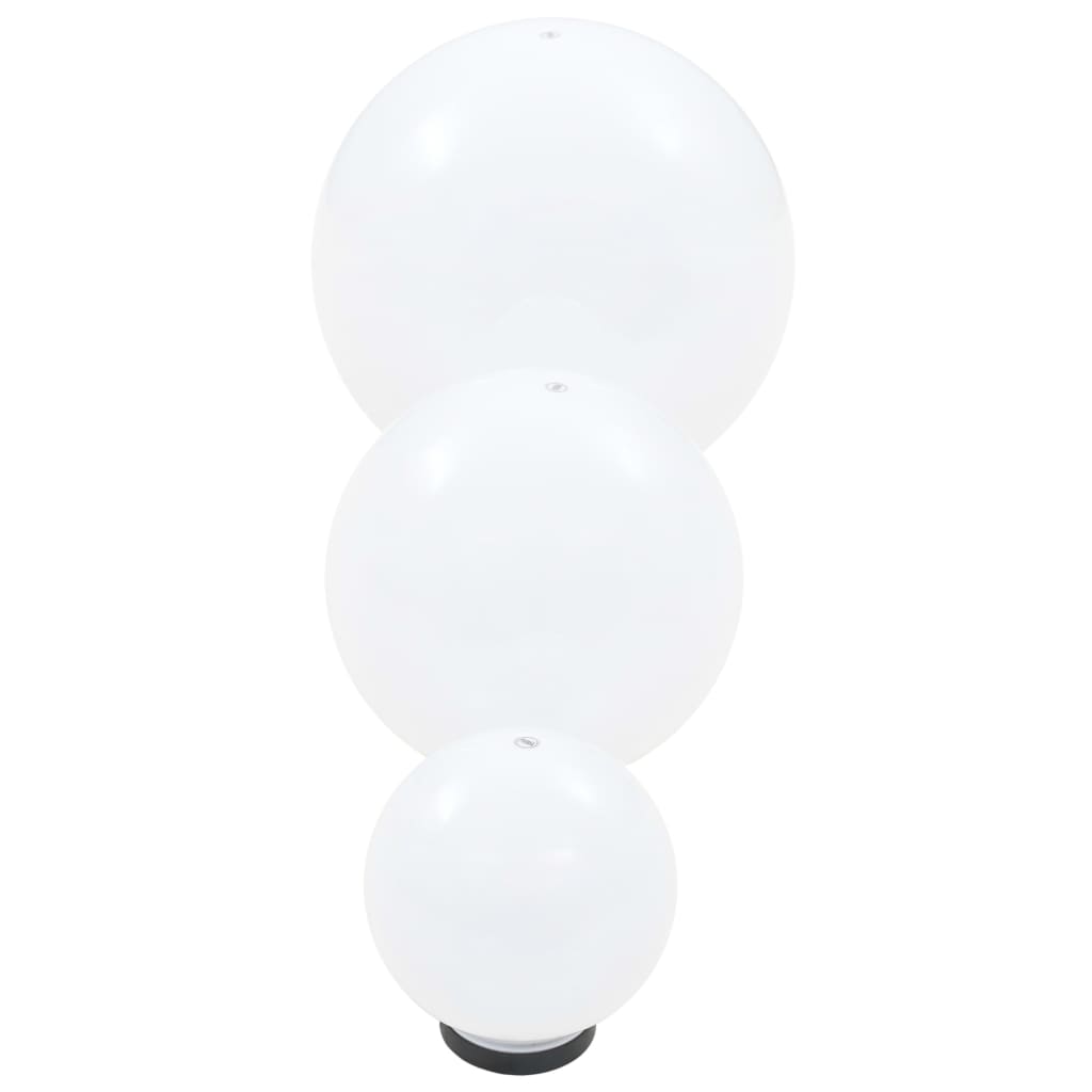 Set Lampade A Led Sferiche 3 Pz In Pmma 20/30/40cm