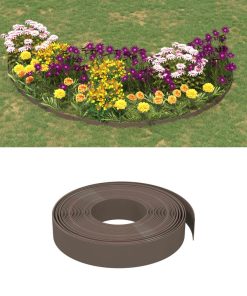 Bordature Da Giardino 4 Pz Marroni 10 M 10 Cm In Polietilene