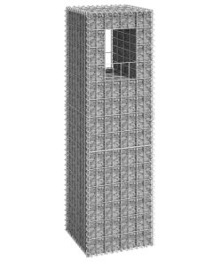 Cesto A Gabbione A Torre 40x40x140 Cm In Ferro