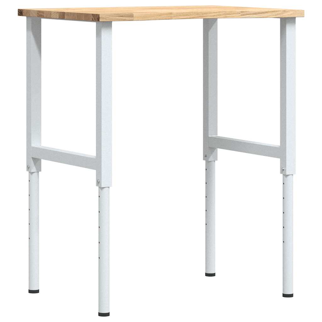 Banco Da Lavoro 80x60x(71,5-98) Cm Legno Massello Rovere - Image 4