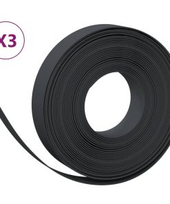 Bordature Da Giardino 3 Pz Nere 10 M 10 Cm In Polietilene