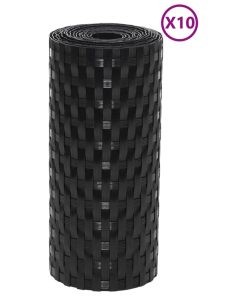 Schermi Da Balcone 10 Pz Neri 255x19 Cm In Polyrattan